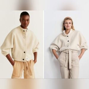 Mango Boxy Knit Bomber Jacket